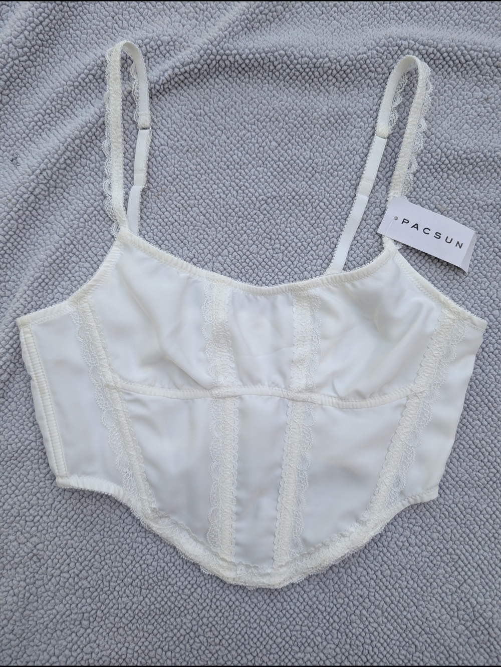 Kendall & Kylie Ivory Lace-Trim Corset Cami Size Small NWT